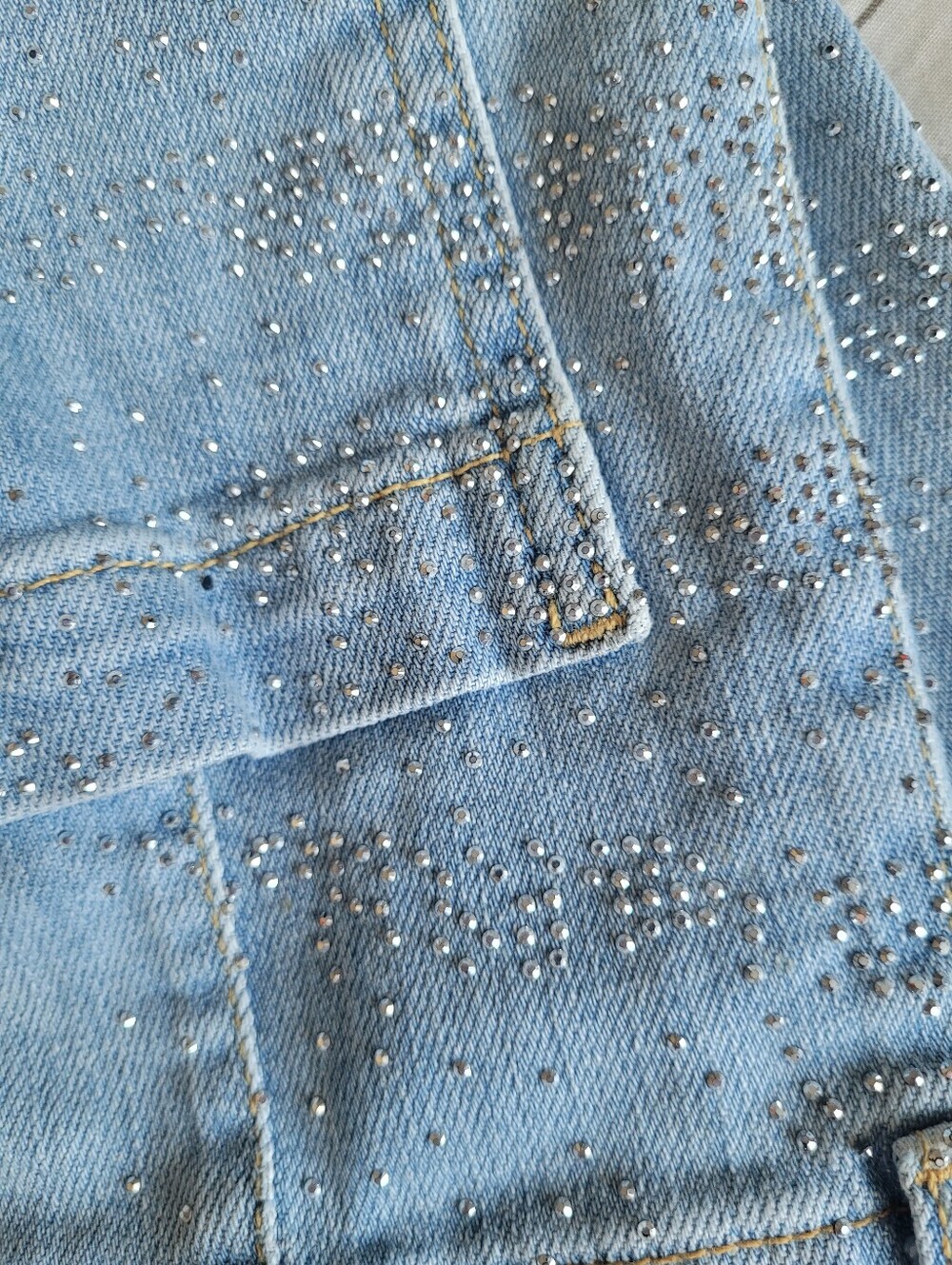 Anthropologie Maeve Sparkle Wide Leg High Waist Jeans - Picture 7 of 7